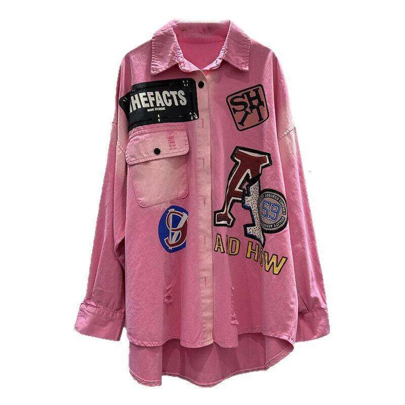 WTHT New Trendy Women's Irregular Print Design Shirts 2025 Spring Fashion Lapel Long Sleeves Buttons Blouse Female 1LS1325
