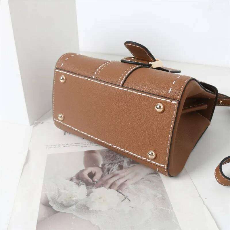 UBELLIN Vintage Horseshoe Button Hand Sewn Real Leather Shoulder Crossbody Saddle Bag for Women