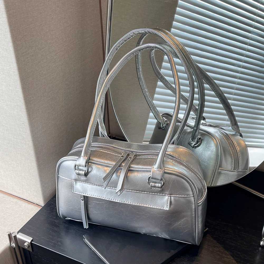 Shoulder Bag for Women Multi Pocket Retro Handbag PU Leather Zipper Solid Satchel Bag for Work Travel XJ2520616