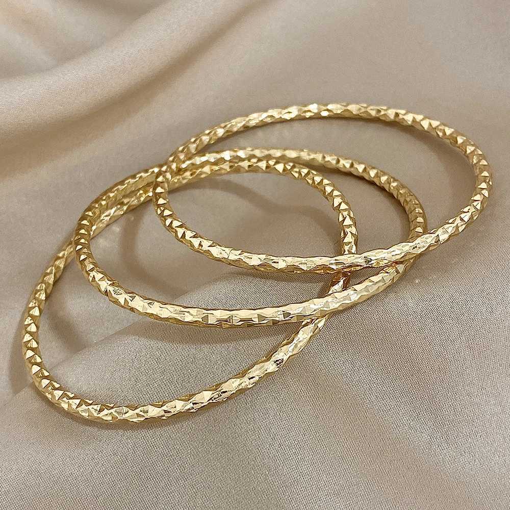3Pcs/Set Simple Spiral Pattern Circle Bangle for Women Cuff Wristband Stackable Waterproof Jewelry Gifts Z250616