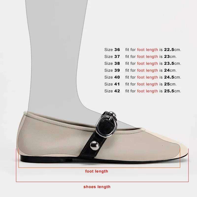 Designer Women Ballet Flats Trendy Rivet Buckle Strap Shallow Walking summer Footwear 2025 Leather Ladies Lolita Shoes