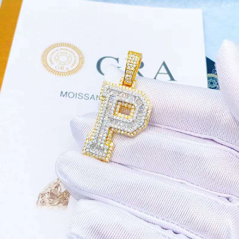Personalized Two-tone Letter Pendant925Silver Moissanite Hip Hop Style Personality Can Pass Diamond Selector Pendant
