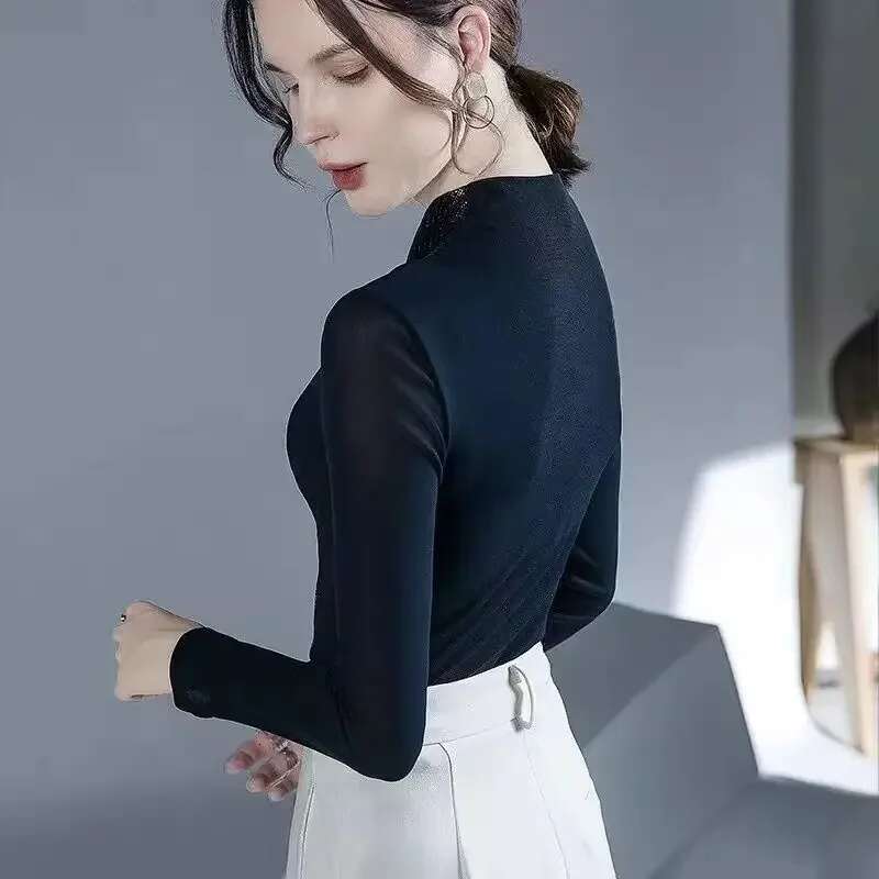 Polyester With Sleeves Slim Womens Long Sleeve T-shirt Aesthetic Clothing Korean Fashion Cheap Clothes Kpop Sale Y2k Top Female