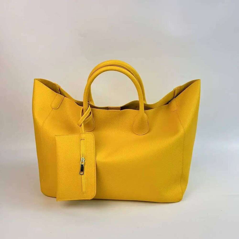 Ladies fashionable vegan leather oversized handbag with large capacity simple and versatile shopping bag