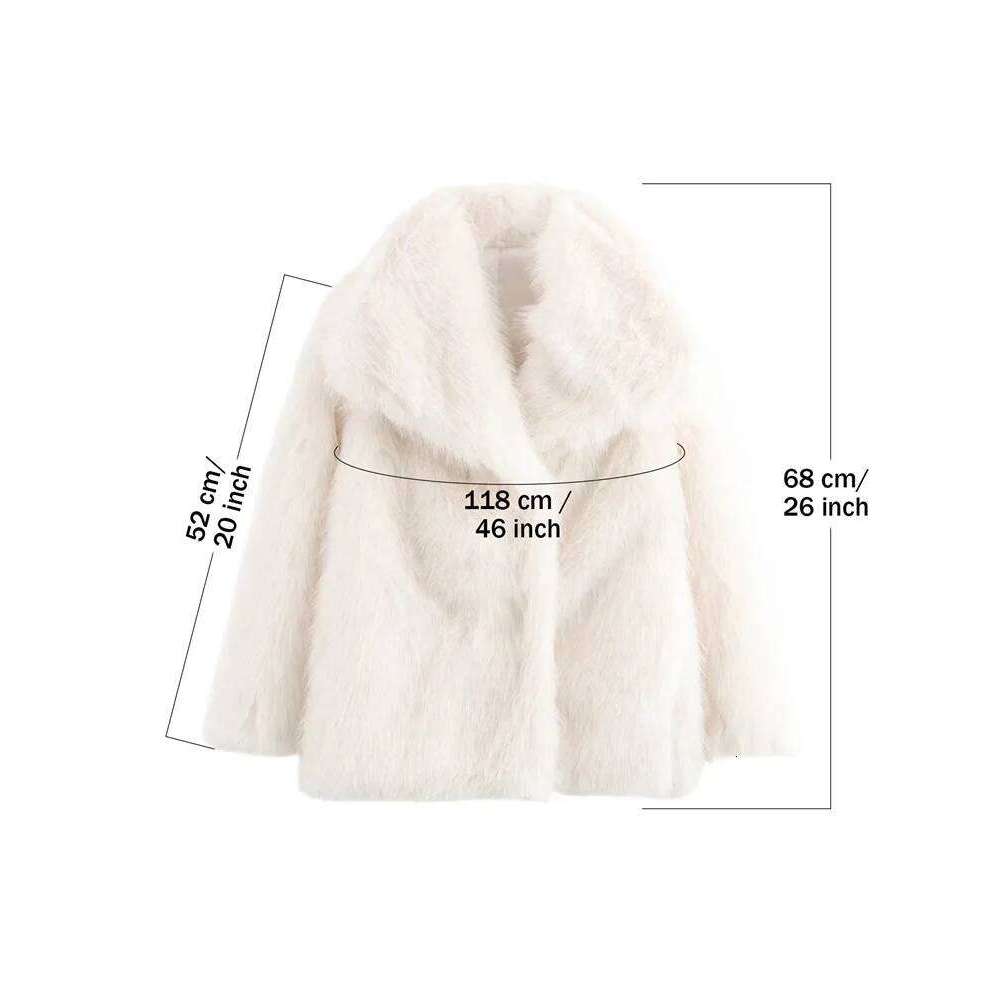Tossy Lapel Fashion Feather Overcoat Ladies Winter Patchwork Solid Loose Jacket Faux Fur Clothes Women's Coat Clothing