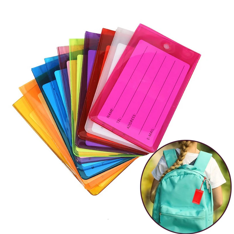 1020PCS Luggage Tag Boarding PVC Baggage Tags Travel Accessory Women Men Suitcase ID Address Name Holder Bag Label 250615
