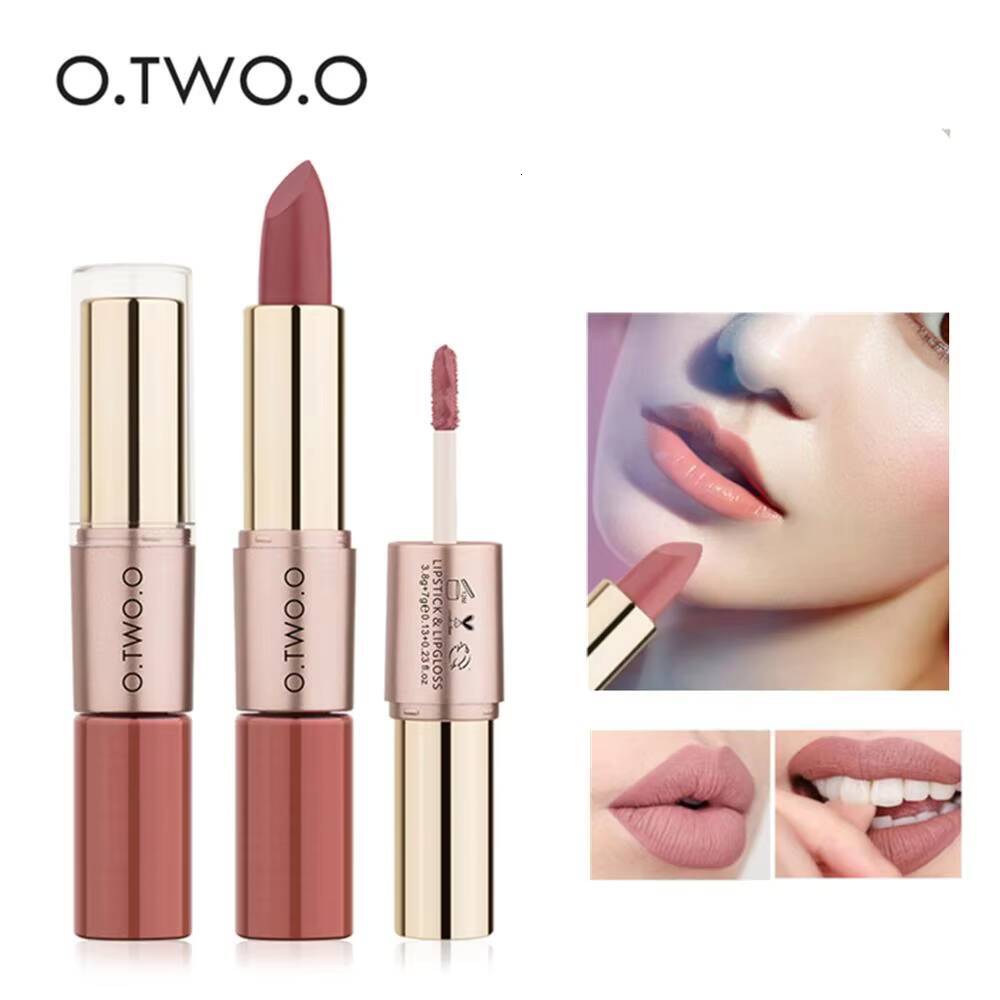 O.TWO.O 12 Colors Makeup Lipstick Gloss Sexy Red Lip Stick Waterproof Moisture Lips Cosmetics Matte Lipsticks happy