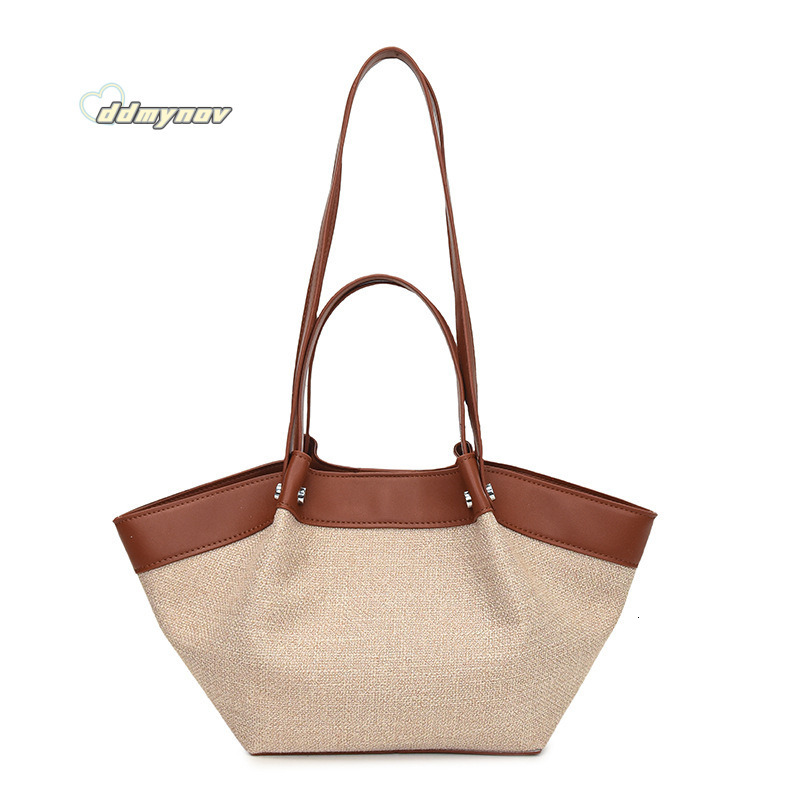 New Canvas Patchwork Tote for Women, Shoulder Handbag, Commuter Large Capacity Bag, Versatile Crossbody Bag ddmynov ddmynov ddmynov