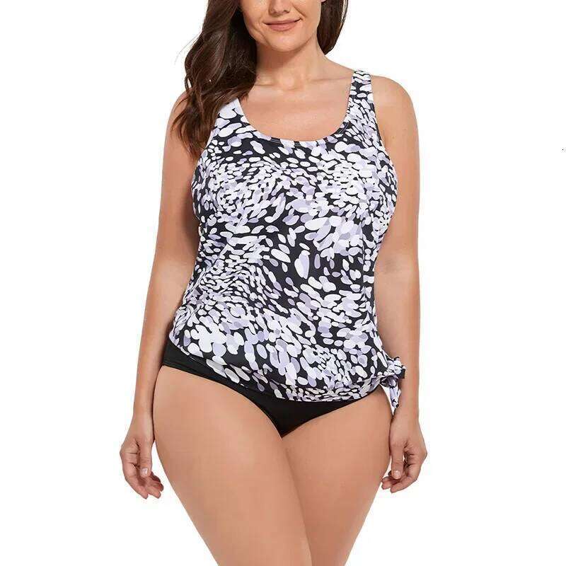 Fashionable Large Size Bikini Casual Print Sexy Women's Separate Swimsuit Cross-Border Leisure Backless Ladies Swimwear