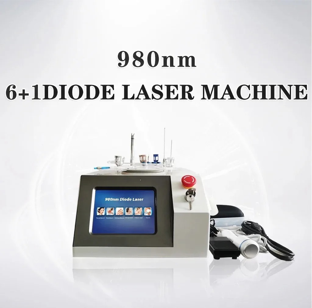 6-In-1 Multifunctional 980nm Laser Device, Red Blood Streak Removal + Fungus + Skin Rejuvenation + Physical Therapy + Ice Hammer, All-In-One