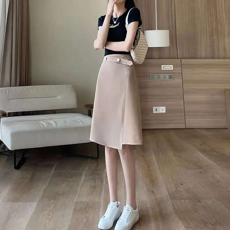Midi Summer 2025 Korean Style Womens Skirt Female Skirts Casual Cheap Clothing Sales Aesthetic Fashion Trend High Quality V