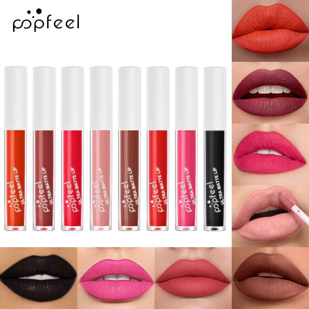 Punk Matte Black Liquid Lipstick Waterproof Long Lasting Party Glaze Personality Velvet Nude Tint Halloween Lip Makeup happy