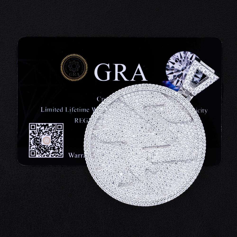 Qianjian Custom Personalized Jewelry 925 Sterling Silver Gold Plated Hip Hop VVS Moissanite Iced Out Moissanite Pendant