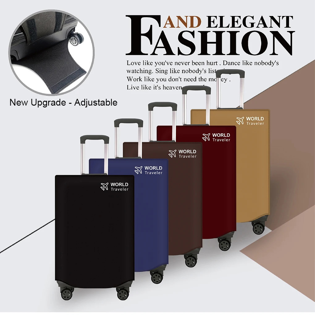 Travel Luggage Cover Solid Color Sticker Type Waterproof Detachable Simple Style Suitcase Bag Guard Accessories 250615