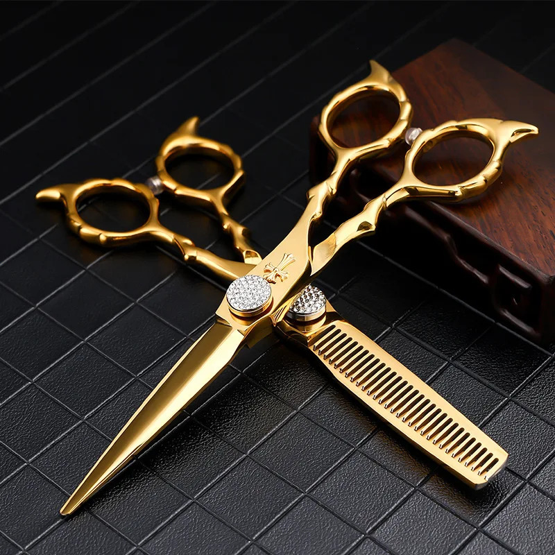 Salon 6.0 Professional Hair Scissors Hairdressing Scissor Cutting Thinning Barber Shears Set 250611
