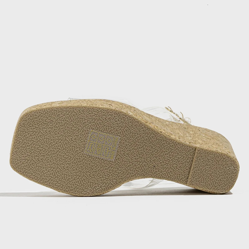 Eilyken Summer Solid Platform Wedges Open Toe Women Sandals Fashion PVC Transparent CRYSTAL Shoes Zapatillas De Mujer 250610