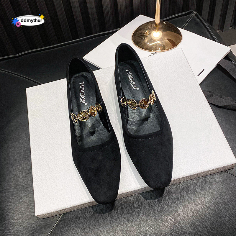 6328 Su Yinyin Same Style Jiangnan Girl ~ Square Toe Small Coin Flat Mary Jane Women Duobao Shoes Commuting ddmythur