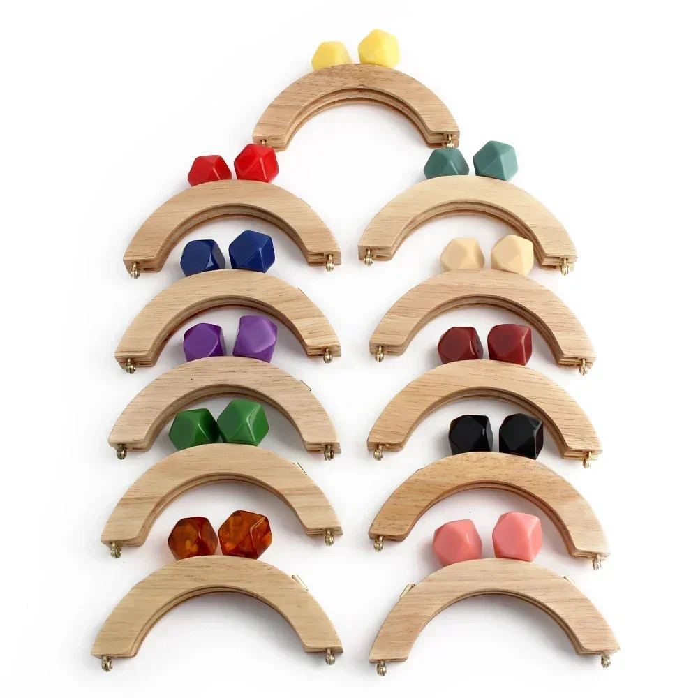 Nolvo World Wooden Bag Handle Closure Kiss Clasp Purse Screws Frame Replace Handbags Wallets Brackets DIY Sewing Accessories 250616