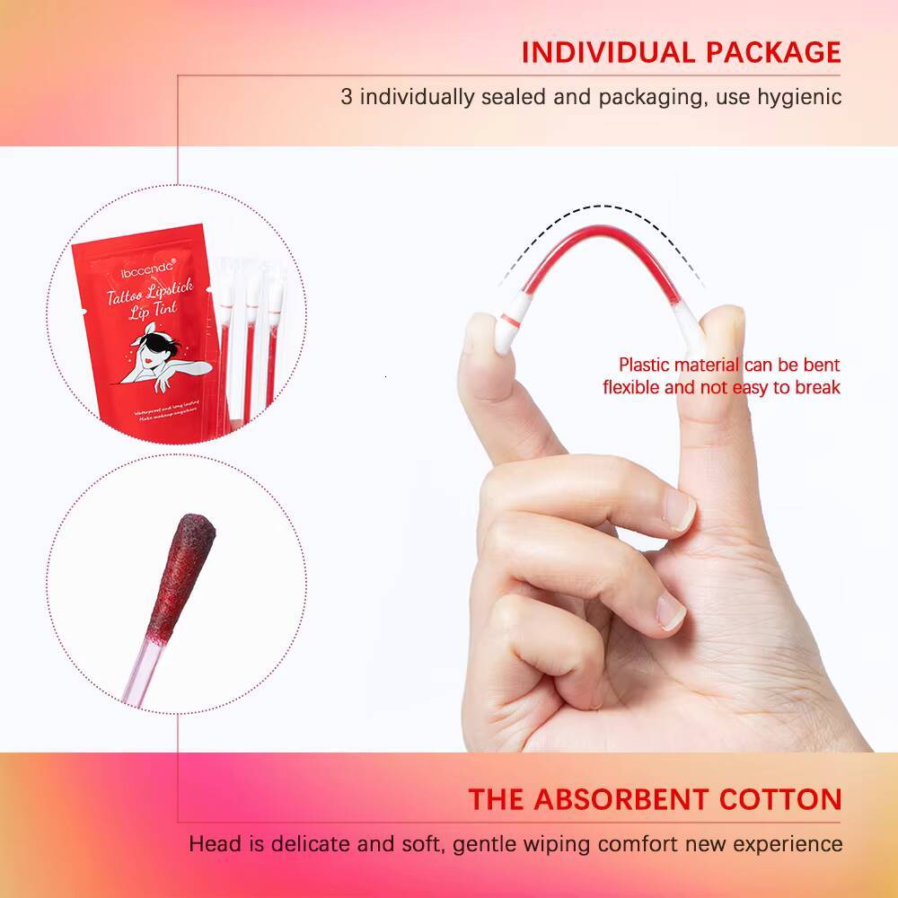 New Cotton Swab Tattoo Lipstick Velvety Waterproof Matte Gloss Portable Lip gloss Women Use Of Vacation Tourism happy