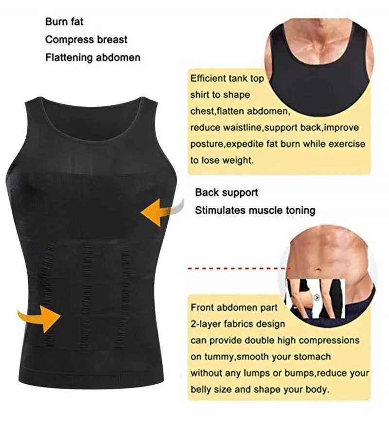 YBFDO Men Body Shaper Slimming Compression Vest Undershirt Seamless Waist Trainer Tank Top Belly Control Weight Loss Shapewear W250616