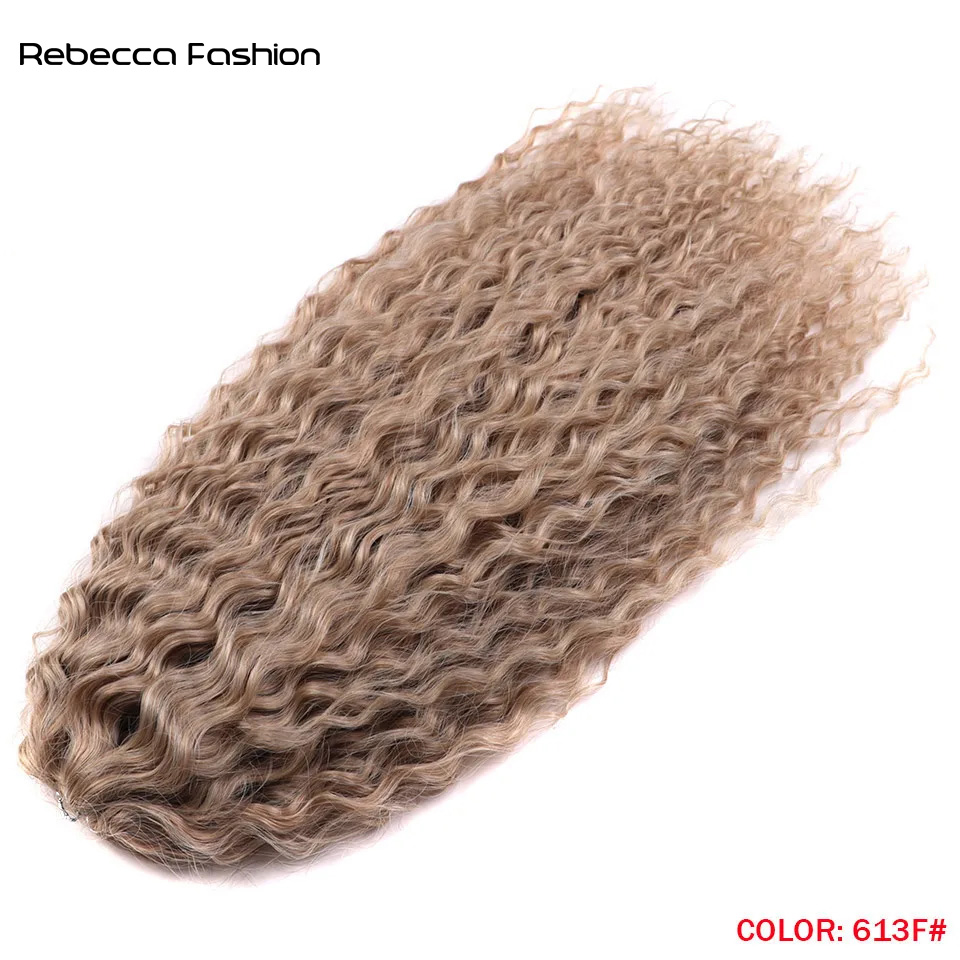 Rebecca Fashion Ariel Curl Water Twist Crochet Synthetic Braid Ombre Blonde 22 Inch Deep Wave Braiding Hair Extension