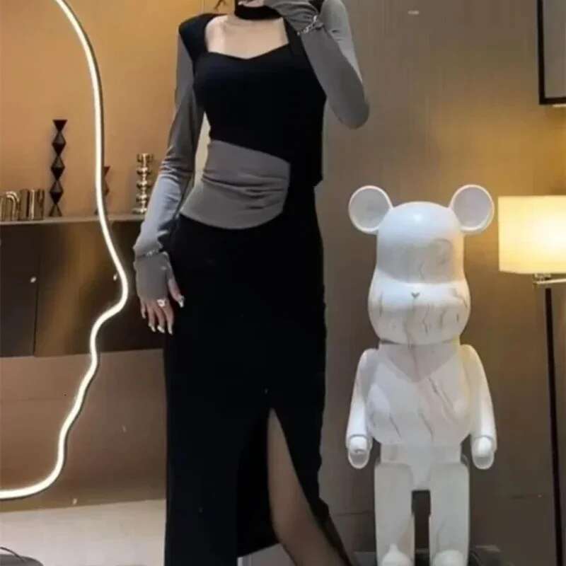 Trend Bandage Womens Long Sleeve Dresses Bodycon Female Dress Corset Tight On Promotion New In Kpop Cheap Casual Retro Trendy X