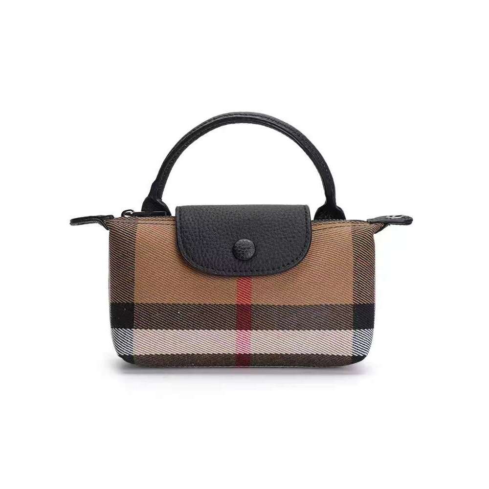 Free shipping designer bag Luxury New Canvas Plaid Genuine Leather Handbag Shoulder Crossbody High end Fashion Dumpling Bag for Women Handbags tote pu
