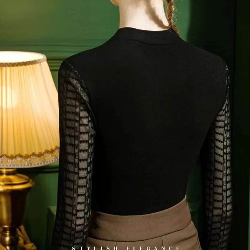 Womens Long Sleeve T-shirt Fashion Mesh Top Female Polyester Sale Y2k Clothes Vintage With Sleeves One Pieces Cheap Yk2 Korean