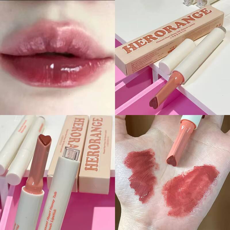 Crystal Honey Solid Glaze Nude Rose Brown Plumping Gloss Moisturising Jelly Tinted Lip Balm Hydrating Black Tea Lipstick happy