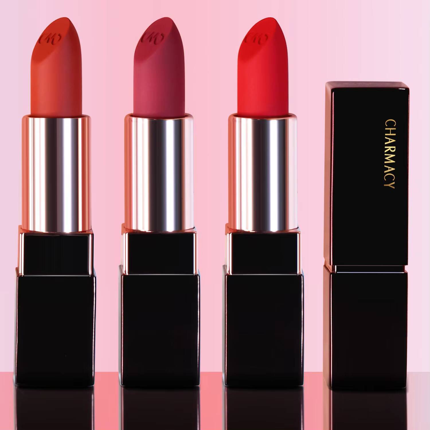 CHARMACY Matte Luxury Velvet Lipstick Waterproof Long-lasting High Quality Korean Lipsticks Lips for Women Makeup Cosmetic happy