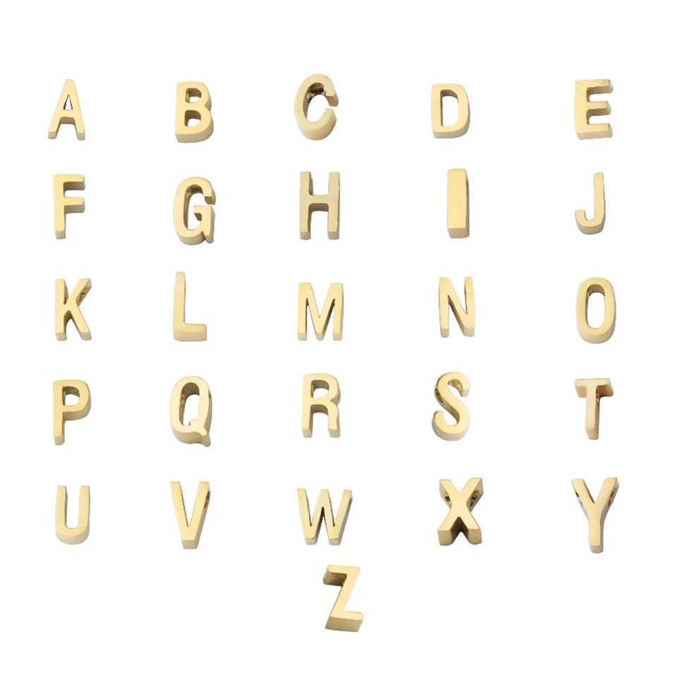 Stainless Steel Initial Necklace Gold Color Cut Letters Single Name Choker Necklace For Women Pendant Jewelry Gift dropshipping W250616