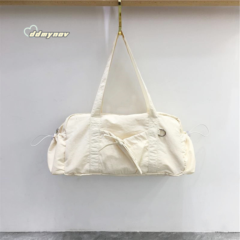 This Season Korean Niche INS New Bow Nylon Sports Casual Handbag Shoulder Tote Bag ddmynov
