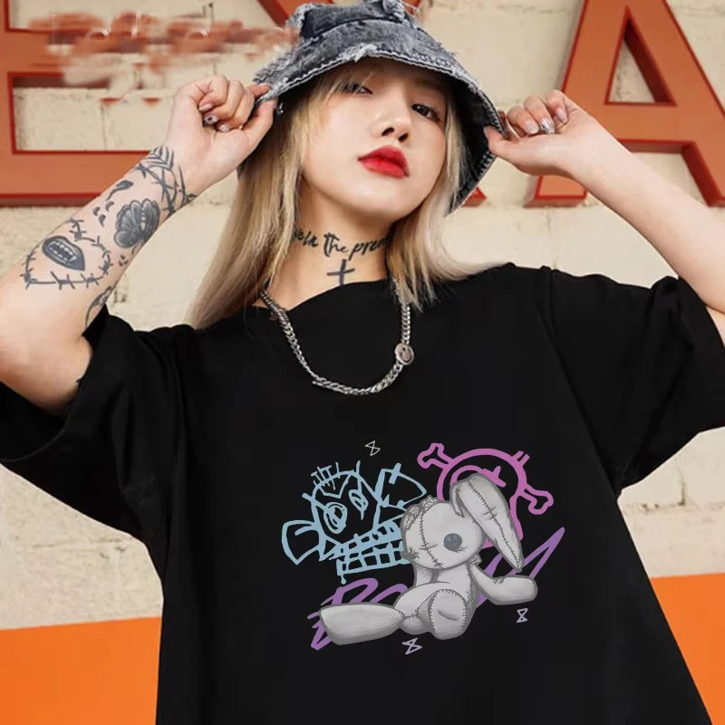 T Shirt Anime Tees Women Men Unisex Grunge Aesthetic Short Sleeve Cotton Print Streetwear T-shirt