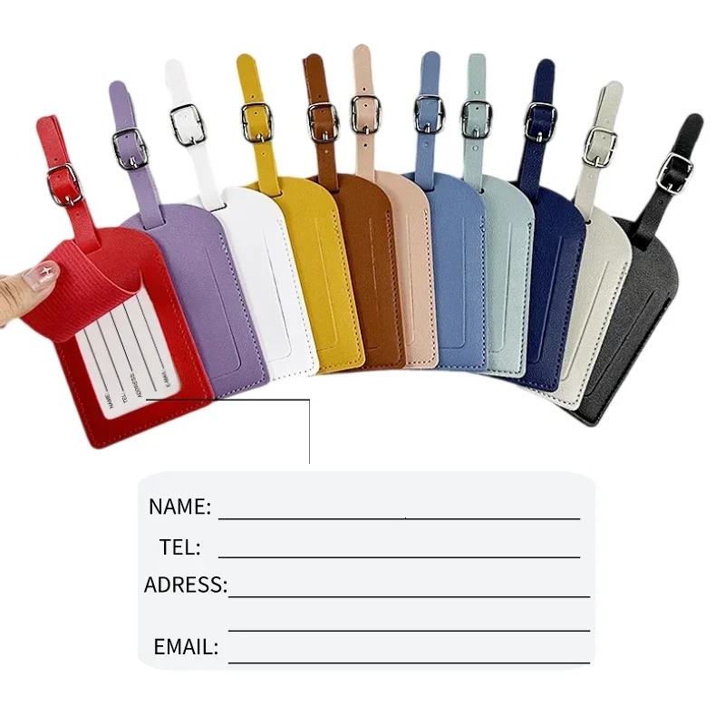 Travel Luggage Tag for Women Men Suitcase Identifier Label Baggage PU Leather Boarding Bag Name ID Address Holder Accessory 250616
