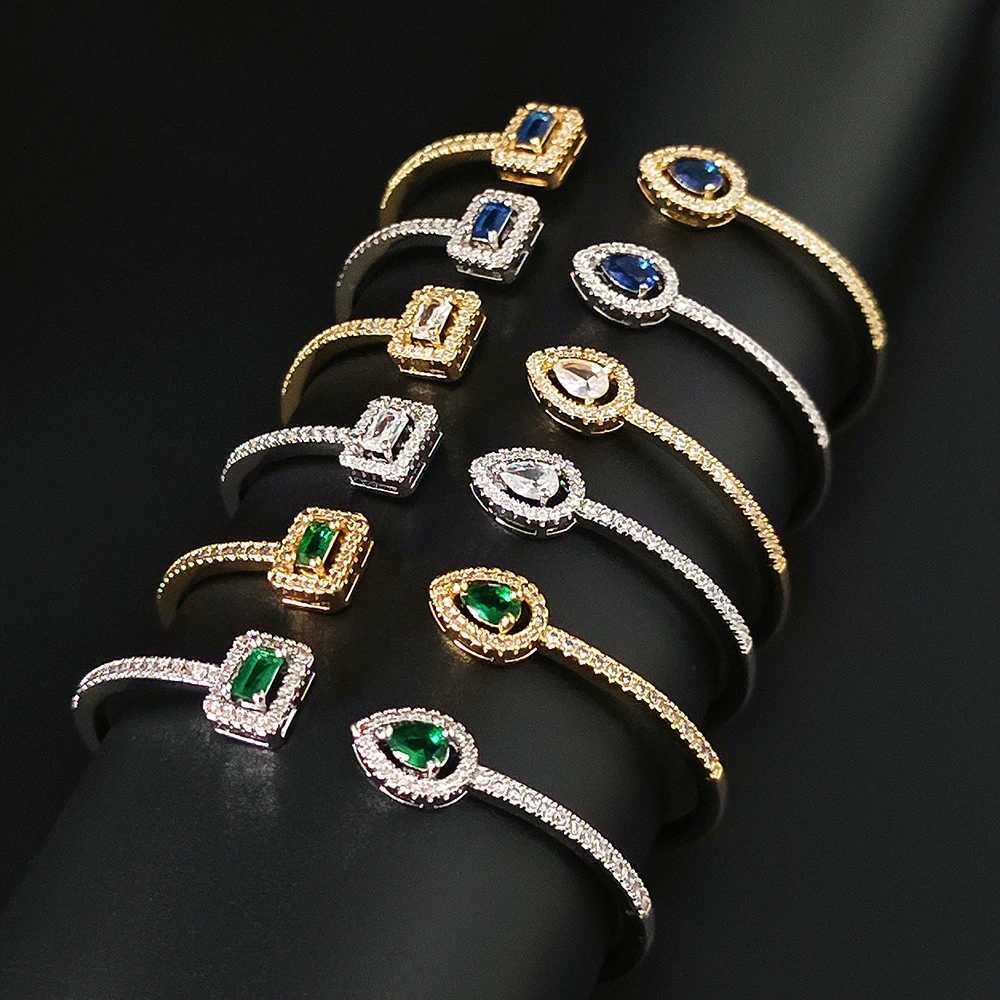 Trendy Snake Punk Pear Shape Silver Color on Hand Adjustable Open Bangle for Women Anniversary Gift Jewelry Wholesale S5214 Z250616