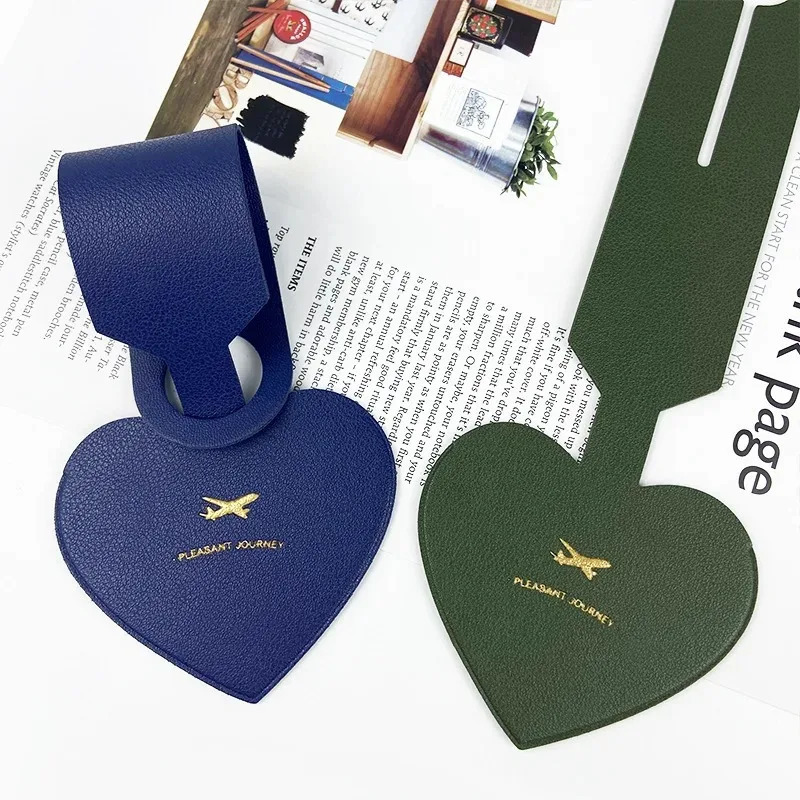 PU Heart Travel Luggage Tags Leather Solid Boarding Accessories Packing Bags 250616