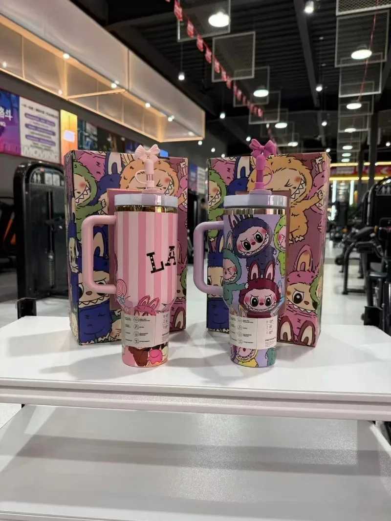 Labubu Large Capacity 40oz Stainless Steel Insulated Water Bottle Car Cup Summer Cooling Thermal Drinkware In Stock XJ250616