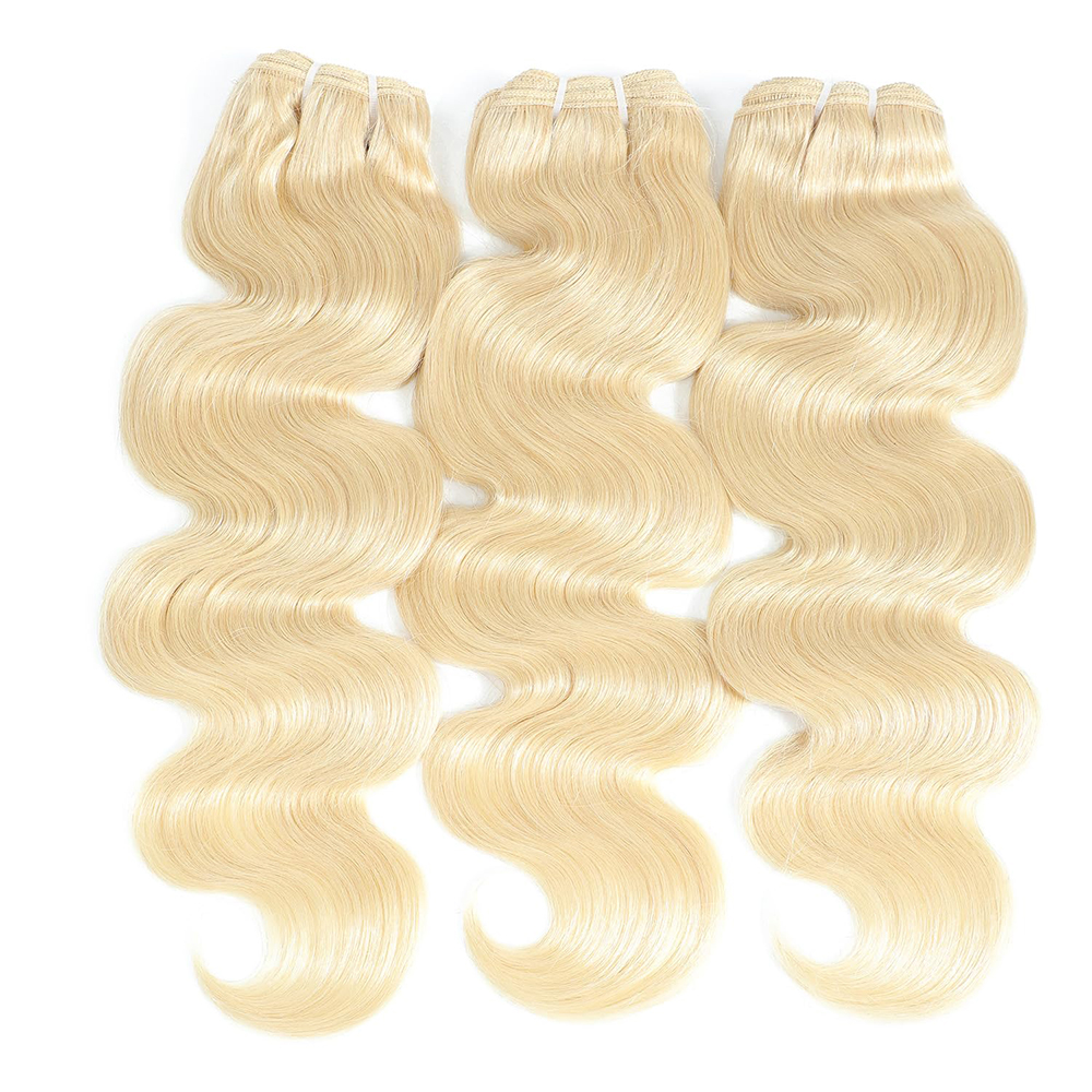 613 Bundles Blonde Human Hair Single Bundle 12-28 inch 3 Bundles Body Wave 100% Unprocessed 10A Brazilian Virgin 613 Human Hair Bundles 100g per bundl