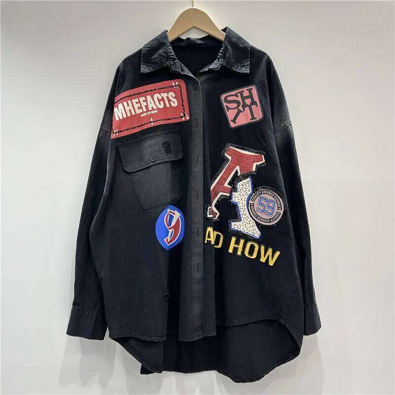 WTHT New Trendy Women's Irregular Print Design Shirts 2025 Spring Fashion Lapel Long Sleeves Buttons Blouse Female 1LS1325