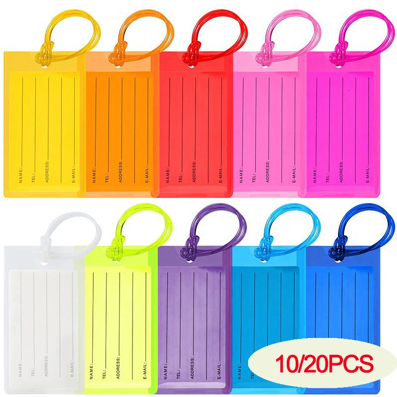1020PCS Luggage Tag Boarding PVC Baggage Tags Travel Accessory Women Men Suitcase ID Address Name Holder Bag Label 250615