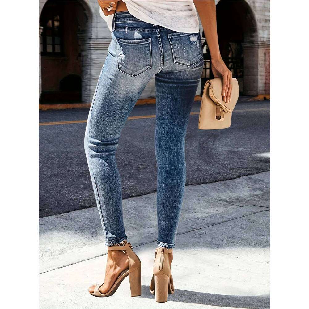 2025 Women's Zhendian Collection High Waist Hip Stretch Slim Fit All-Matching Nine-Point Jeans