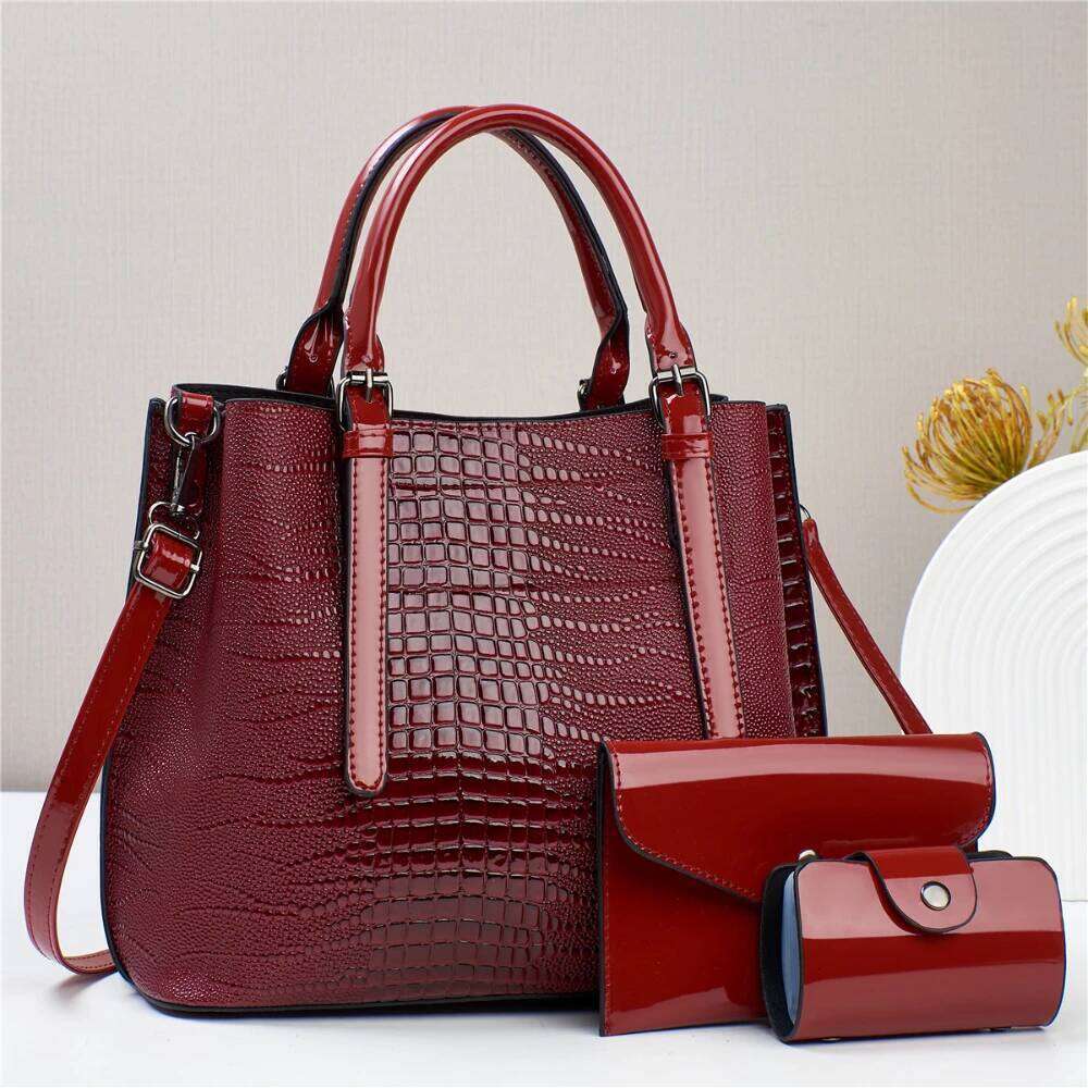 Trendy Crocodile Print Feminina Handbag High Quality Large Capacity Shoulder Bag Casual Solid Color Shopping Crossbody Bags