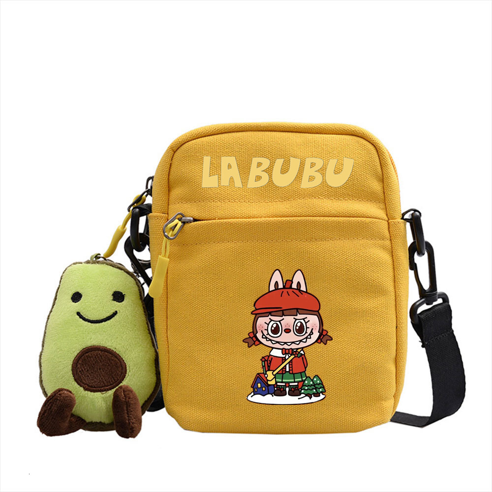 LABUBU Peripheral Small Square Plush Nylon Canvas Lightweight Simple Versatile Crossbody Bag
