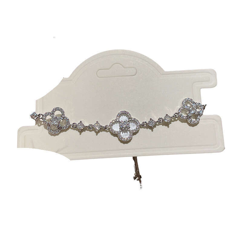 2025 NEW Luxury Jewelry Designer Bracelet 4leaf clover Chain Zircon Rhombus Flower Adjustable Sweet Girl Heart Light Bracelet Niche Fashion Exquisite 
