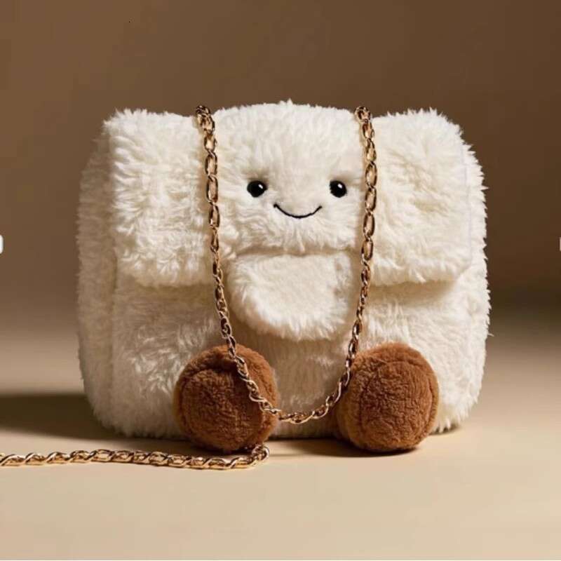 Hot selling New small fragrance Lingge chain hair new handbag wearing fly bag plush animal toy girl birthday gift designer bag