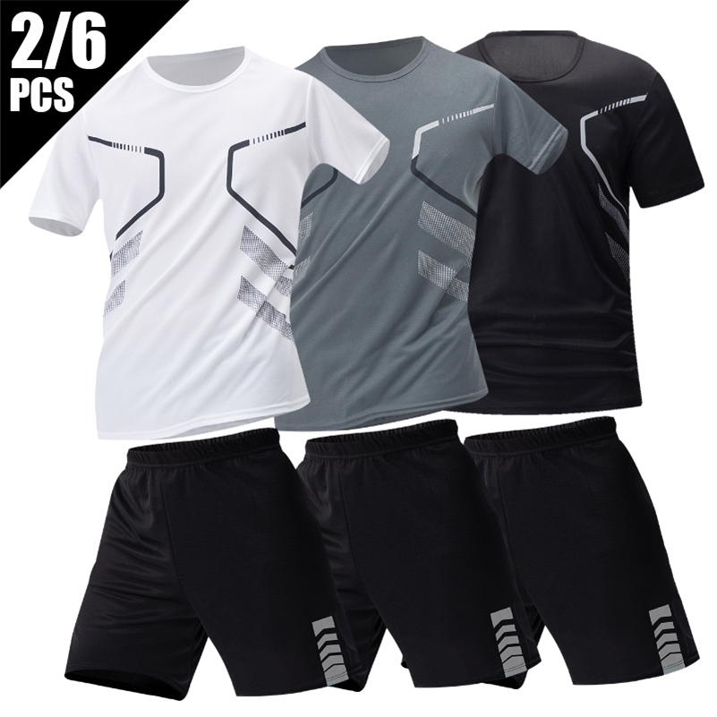 26 Pack Plus Size Mens Quickdrying Shortsleeved Shorts Suit Leisure Sports Running Fitness Tshirt Joker Teen yy250530