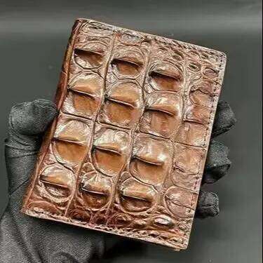 New Designer Crocodile Men Wallets Business Genuine Leather Man Money Bag Leisure Brown Card Holder Purse 45