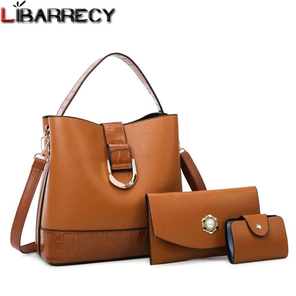 New Solid Color Women Composite Bags Multifunctional High Quality Leather Handbag Fashion Ladies Shoulder Crossbody Bag