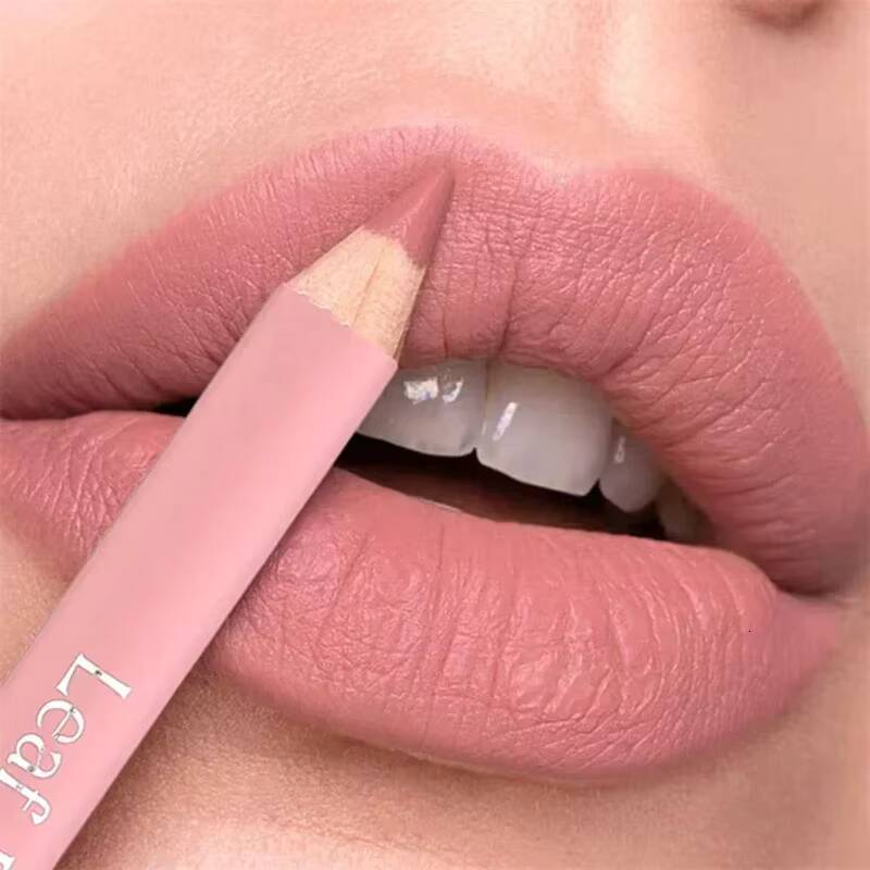 Nude Pink Lipliner Pencil Waterproof Long-lasting High Pigmented Red Brown Lip Contour Sculpt Pen Blendable Lipstick Makeup happy