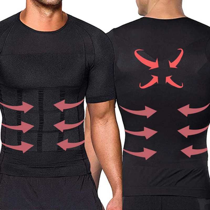 Mens Compression Shirt Undershirt Slimming Body Shaper Waist Trainer Tank Top Workout Vest Abs Abdomen Shapewear W250616